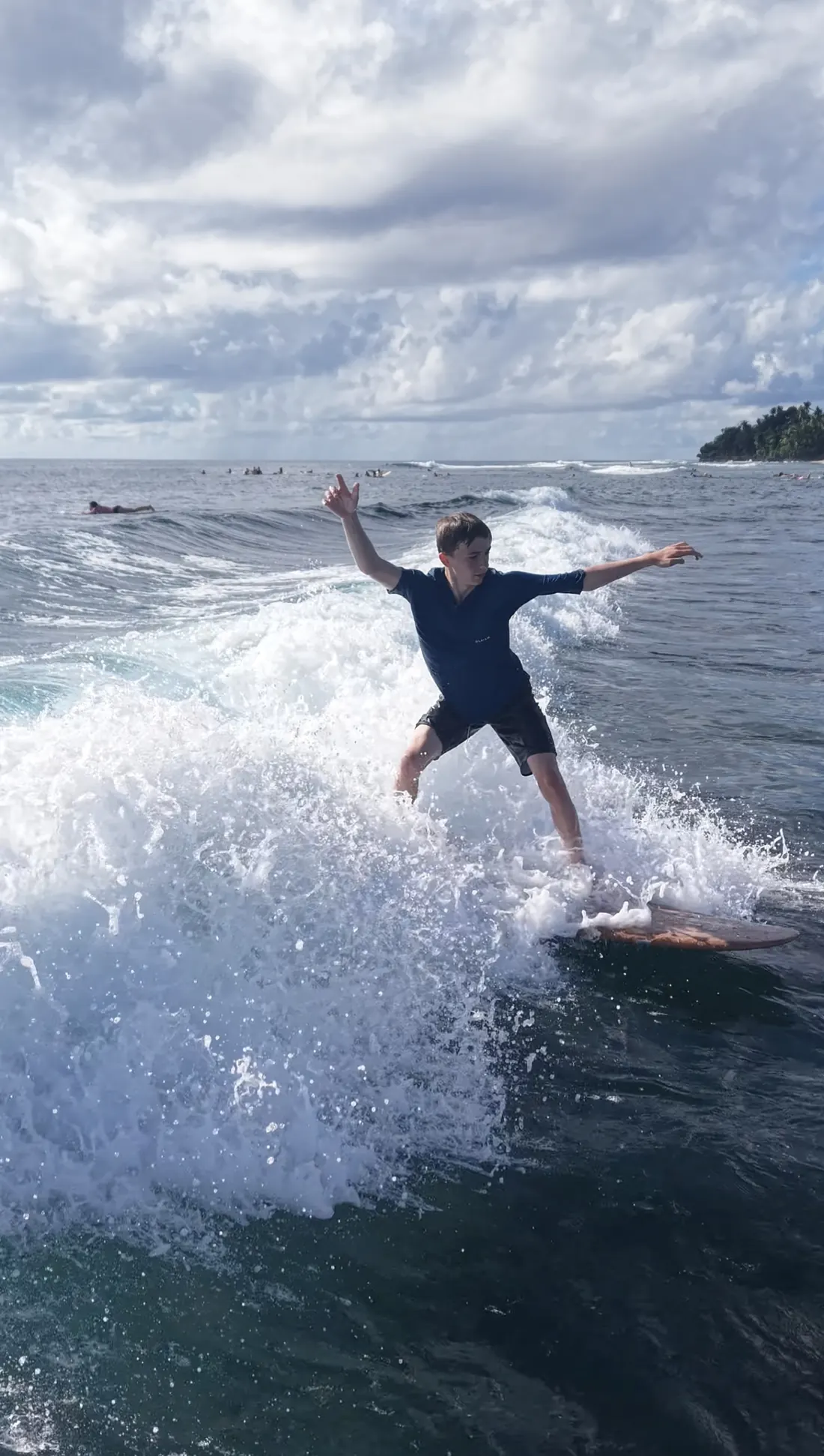 Backside hit with spray